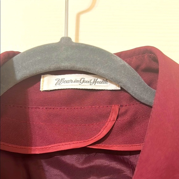 Vintage Misty Harbor Elegant Burgundy Button-Up Trench Coat Excellent Condition - Picture 3 of 9